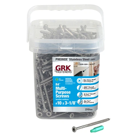 GRK Fasteners 61637 Silver T25 Drive Framing and Decking Screw #10 x 3-1/8 L in Cover