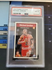 Michael Jordan 1992 Panini Sticker #128 PSA Graded Near Mint 8
