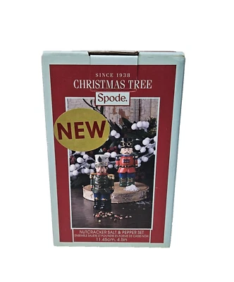 Spode Nutcracker Salt Pepper Christmas Tree Holiday Table Decor 4.5” NEW - Image 1 of 4