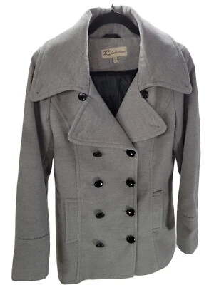 KC Collections Women's Medium Winter Coat Gray Mid Length Button Up Jacket - Image 1 of 4
