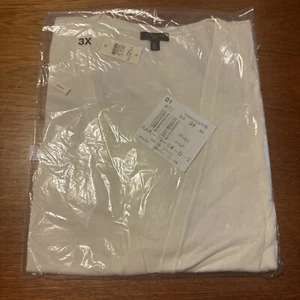 Talbots Camicia Donna 3X Cardigan Rayon Bianco Minimalista - Foto 1 di 8