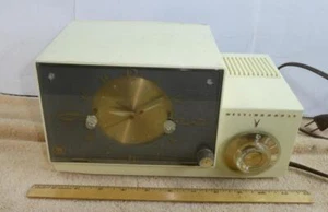 Mid Modern Century Westinghouse Tube Radio w/ Electric Clock Alarm H-581T5 Works - Picture 1 of 9