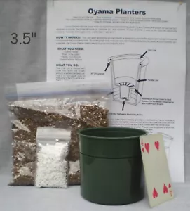 Oyama Planter® Kit 3 ½ ” Green Self Watering Pot African violet free ship - Picture 1 of 8