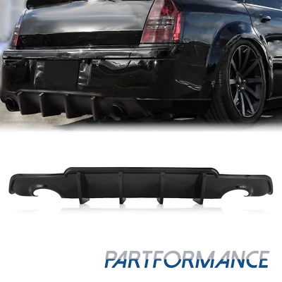 Fit 2012-2014 Chrysler 300 300 C/S SRT Rear Diffuser Lip Rock Style Gloss Black - Image 1 of 4