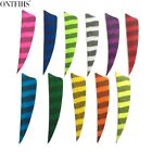 50pcs 3INCH Striped Shield Fletches Feathers Fletching Right Wing