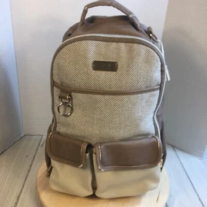 Itzy Ritzy Large Diaper Bag Backpack Vanilla Latte Large Capacity Boss Bag - Picture 1 of 16