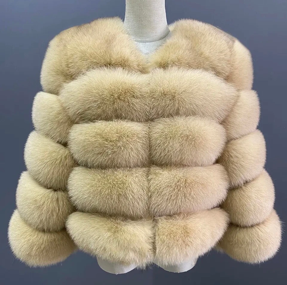 Real Fox Fur jacket Coat Genuine Fur winter jacket Fur clothing ladies winter - Image 1 of 4