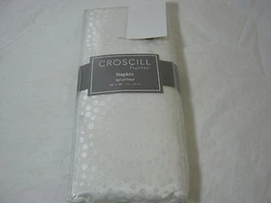 New Croscill Home Round About Napkins Set of 4 ~ White NIP - Picture 1 of 4