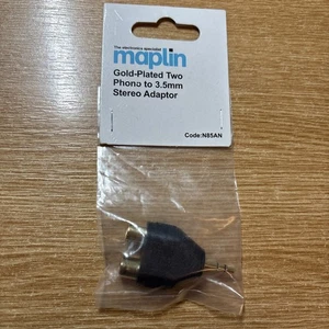 Maplin N85AN Gold Plated 3.5mm Stereo Plug to 2 Phono Sockets Adapter - Picture 1 of 4