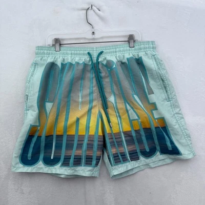 Vilebrequin Swim Trunks Mens 2XL Blue Elastic Waist Pocket Mesh Line Beach - Image 1 of 4