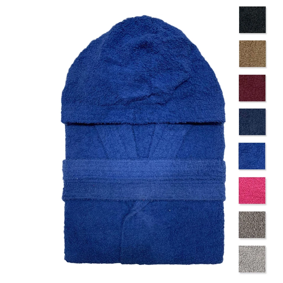 Plus Size Unisex Cotton Sponge Bathrobe With Hood Oversized 2691 - Image 1 of 1