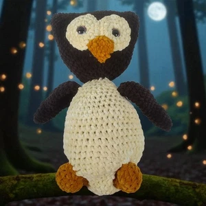 Handgestrickte riesige Stofftier Nachteule 18 Zoll - Bild 1 von 8