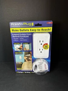 Presto Plug Outlet Extender Power Outlet Relocator w/USB Ports & 2 AC Outlets - Picture 1 of 6