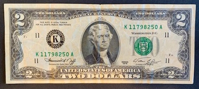 (EF) 1976 Two Dollar Bill Jefferson Bicentennial Declaration Of Independence - Image 1 of 2