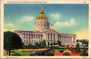 Cartolina CITY HALL Centro Civico SAN FRANCISCO, California CA - Foto 1 di 2
