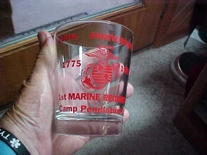 1983-1st Marine Regiment Camp Pendleton Ca 208th Anniversary 1775-1983 GLASS - Bild 1 von 11