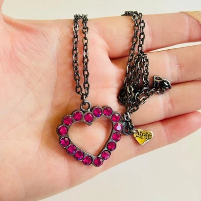 Collar Corazón Lizzie McGuire Rosa Magenta Joyas Estrás Y2k Collar 19" Foto 1 de 4