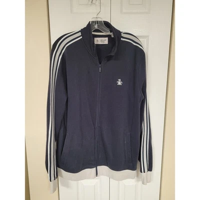 Chaqueta Pingüino Original Azul Marino/Blanco Rayas Bordada Pingüino Hombres L Foto 1 de 4