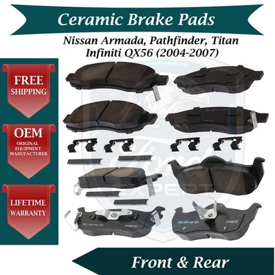 Kit de pastillas de freno de cerámica delanteras y traseras ACDelco OEM para Infiniti Nissan 2004-2007 Foto 1 de 4