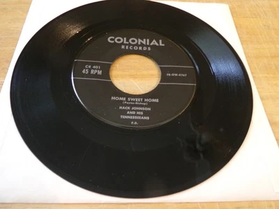 Hack Johnson and His Tennesseeans 45  - Home Sweet Home - Colonial CR 401 Foto 1 de 2