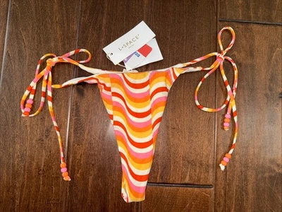 Parte inferior de bikini L*Space nueva con etiquetas Lennox Itsy multicolor de Waves - naranja talla M Foto 1 de 4