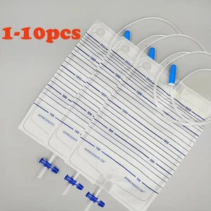 1-10pcs 2000ml disposable Adult Urine Bags Urinary Sterile Drainage Bags - Picture 1 of 11
