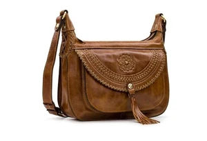NEU Patricia Nash Camila Leder Hobo Umhängetasche Handtasche in Cognac Neu mit Etikett - Bild 1 von 6