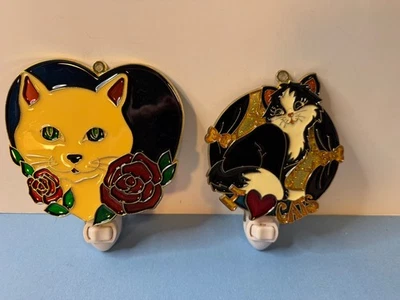 2 vidrieras vintage Cat Night Lites Foto 1 de 4