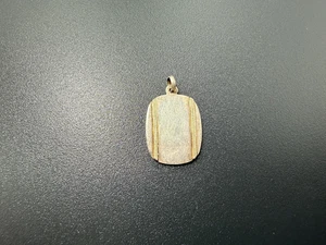 Ciondolo targhetta cane argento sterling 4,1 g vintage due toni oro 925 .6 pollici - Foto 1 di 5