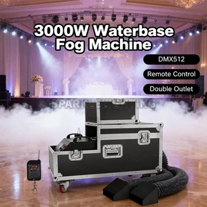 PAIDUN 3000W Dual Outlet Waterbase Low Fog Machine Ground Smoke Effect Wedding - Picture 1 of 9