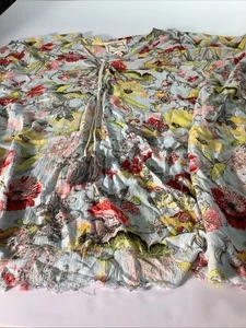 Z&L blau Blumen Poncho Top Gr. One Size Fransen Kanten Boho Sommer Flirty - Bild 1 von 8