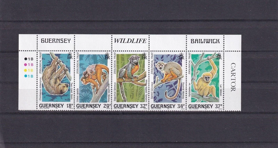 SA08b Guernsey 1989 Animals from the Rain Forest mint block - Image 1 of 1