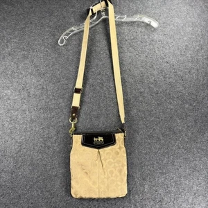 Coach F10969 Signature Swingpack Crossbody Khaki Braun Canvas Leder Kleine Tasche - Bild 1 von 9