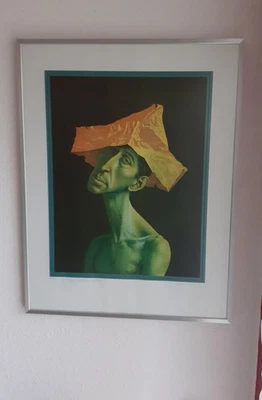 Rudolf Hausner, Trauriger Europäer, Lithographie, numeriert, handsigniert - Bild 1 von 4