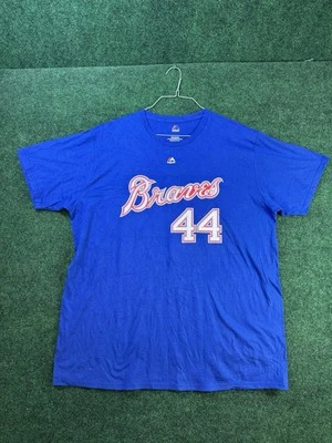 Camiseta deportiva nueva sin etiquetas Majestic MLB Atlanta Braves Hank Aaron #44 talla 2XL Foto 1 de 4