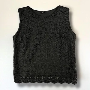 Uniqlo Sleeveless Lace Top Womens Medium Floral Crochet Tank Blouse Pullover - Picture 1 of 7