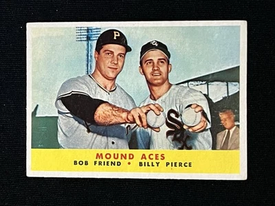 1958 Topps Mound Aces #334 Bob Friend Billy Pierce Ex - Image 1 of 2