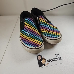 Vans Asher Tenis Sin Cordones Arco Iris Mini Cuadros Lona Patín 721356 Mujeres 5 - Imagen 1 de 12