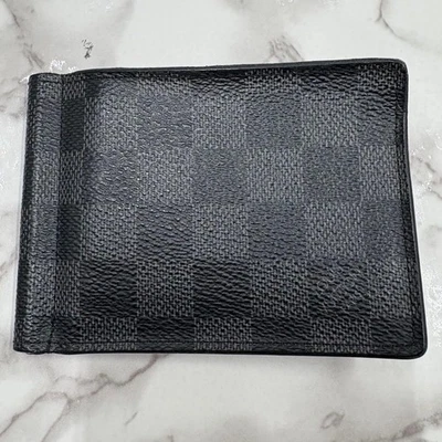 Louis Vuitton Damier Graphite Money Clip Card Case Black Used - Image 1 of 4