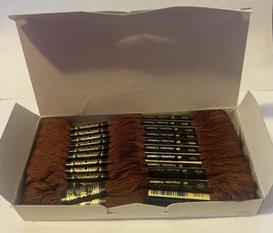 (24) VTG DMC MOULINE SPECIAL 25 #300 VERY DARK MAHOGANY SKEINS EMBROIDERY THREAD - Picture 1 of 5