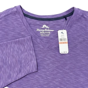 NUEVO CON ETIQUETAS Tommy Bahama Paradiso Vee LS Camiseta Para Hombres XXXL 3XL Púrpura Cuello en V Nueva Etiqueta - Imagen 1 de 13