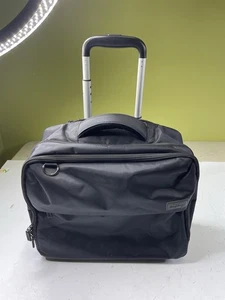 LIPAULT PARIS 15” TRAVEL ROLLING TOTE- BLACK - 2 WHEEL- RETRACTABLE HANDLE - Picture 1 of 15