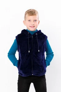 Boys’ Hooded Vest – Soft Torn Terry Fabric, Warm & Stylish,, Demi-season,  No... - Picture 1 of 6