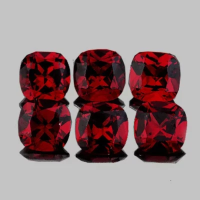 Red Garnet Cushion 5.00 mm 6 pieces, Flawless-VVS, Natural Loose Gemstone - Image 1 of 2