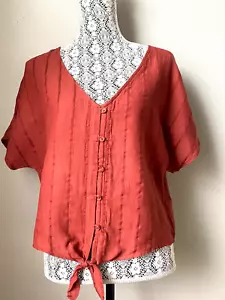 NUOVO prAna organico estivo divertente top M cravatta vita cannella marrone donna - Foto 1 di 10