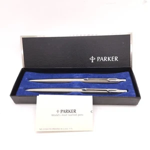 Parker Vintage klassischer Stift & Druckbleistiftbox Set Edelstahl/Chrom Zierleiste - Bild 1 von 8