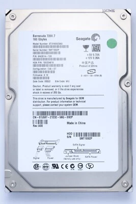 Seagate Barracuda 160GB SATA Desktop Hard Drive Model ST3160023AS P/N 9W2814-133 - Image 1 of 2