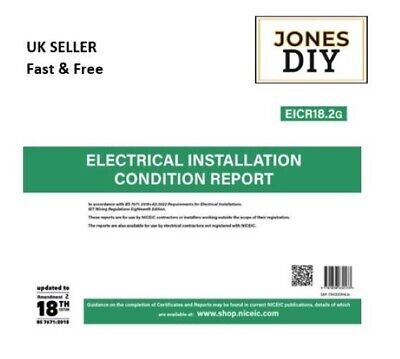 2 X ELECTRICAL INSTALLATION CONDITION REPORT CERTIFICATE BOOK EICR18_2G • 69.99£