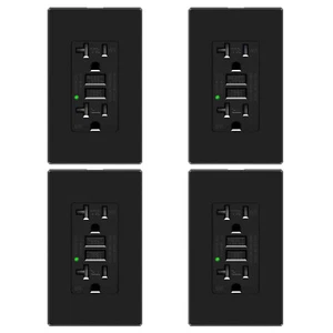 Salida GFCI resistente a manipulaciones 20A/125V TR WR residencial grado comercial 4 paquetes - Imagen 1 de 12