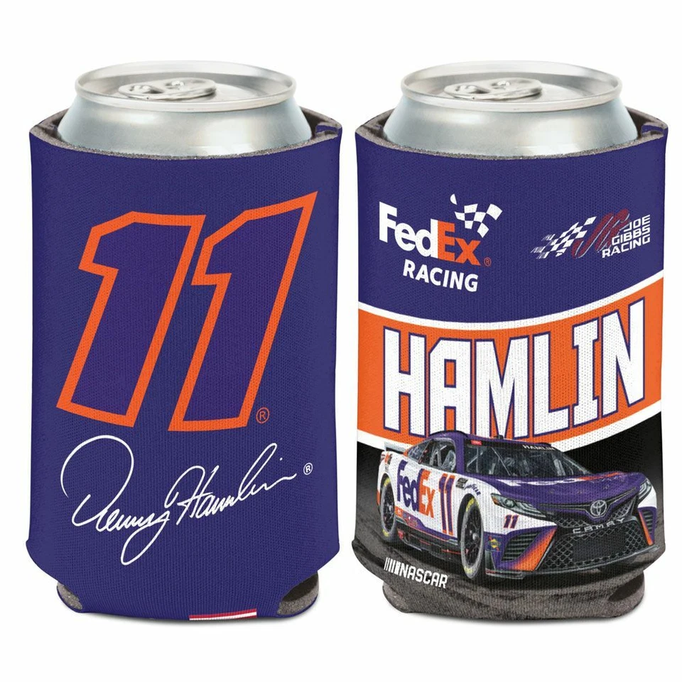 Denny Hamlin 2022 Wincraft #11 Fed Ex Express 12oz Can Coolie FREE SHIP! - Image 1 of 1